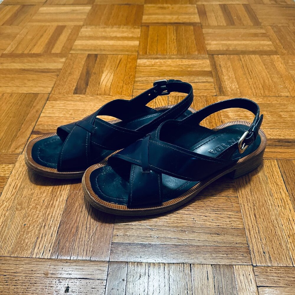 Prada Sandals 37 Spazzolato Baltico Sandals